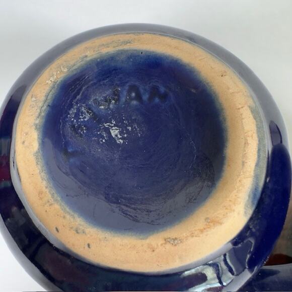 Classic Handmade Ceramic Drip Glaze Mug Cup set of 2 Brown Blue Retro 1970s VTG - Picture 2 of 10